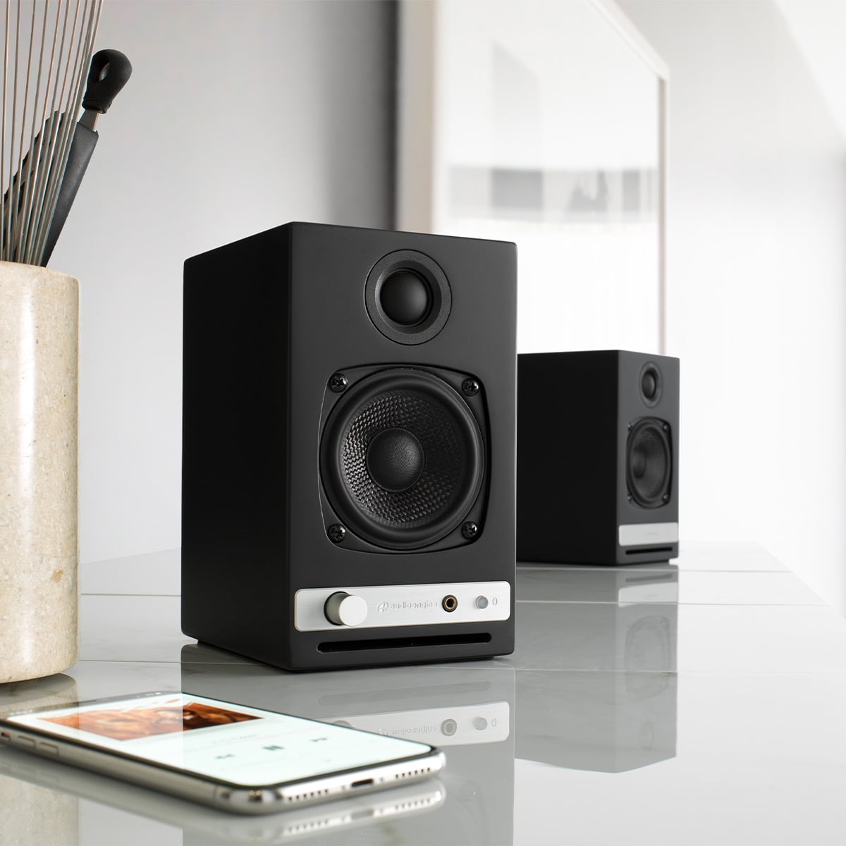 Audioengine - HD3 Powered Bluetooth Bookshelf Speakers - Pair (Satin Black) - Serious Techies