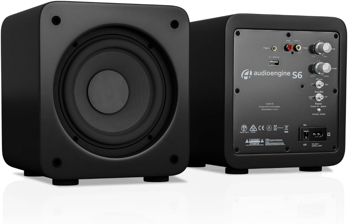 Audioengine - S6 6" Powered Compact Subwoofer (Black) - Serious Techies