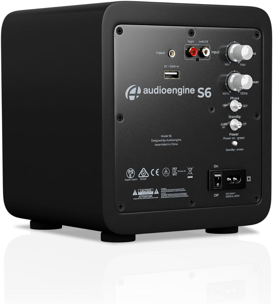 Audioengine - S6 6" Powered Compact Subwoofer (Black) - Serious Techies