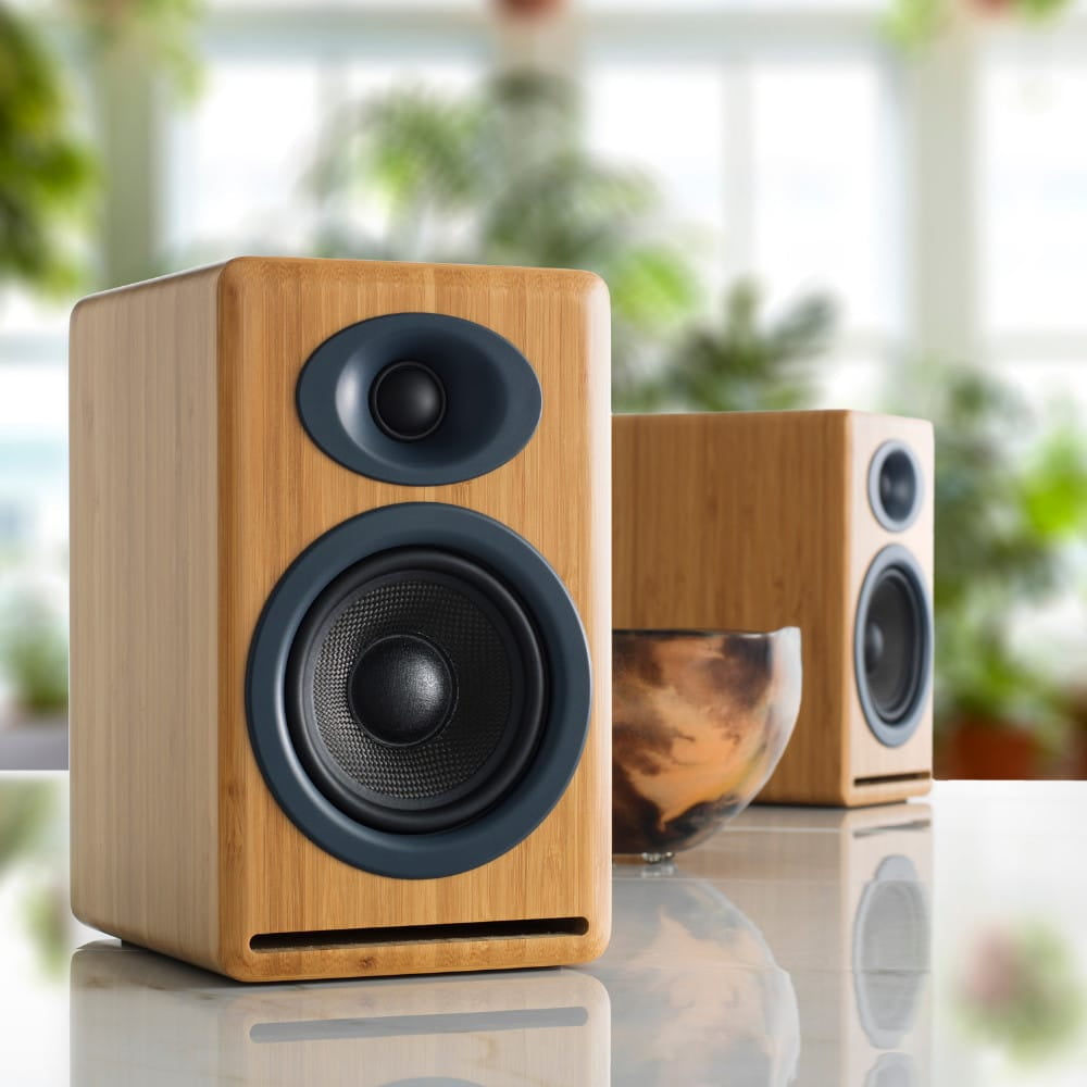 Audioengine - P4N 2-Way Shelf Mount, Wall Mountable, Stand Mountable Speaker, 125 W RMS, Caramel - Serious Techies