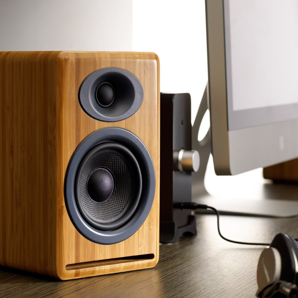 Audioengine - P4N 2-Way Shelf Mount, Wall Mountable, Stand Mountable Speaker, 125 W RMS, Caramel - Serious Techies