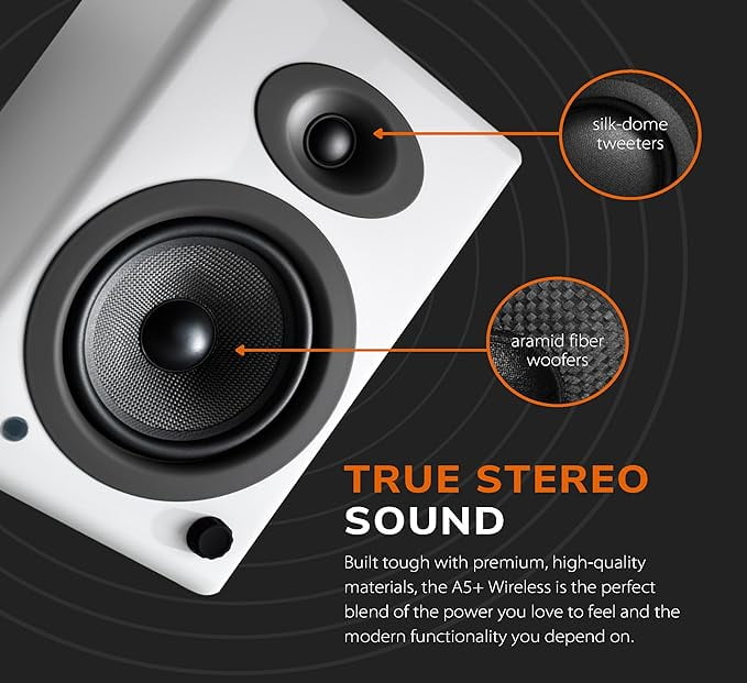 Audioengine - A5+ Classic Powered Bookshelf Speakers - Pair (White) - Serious Techies