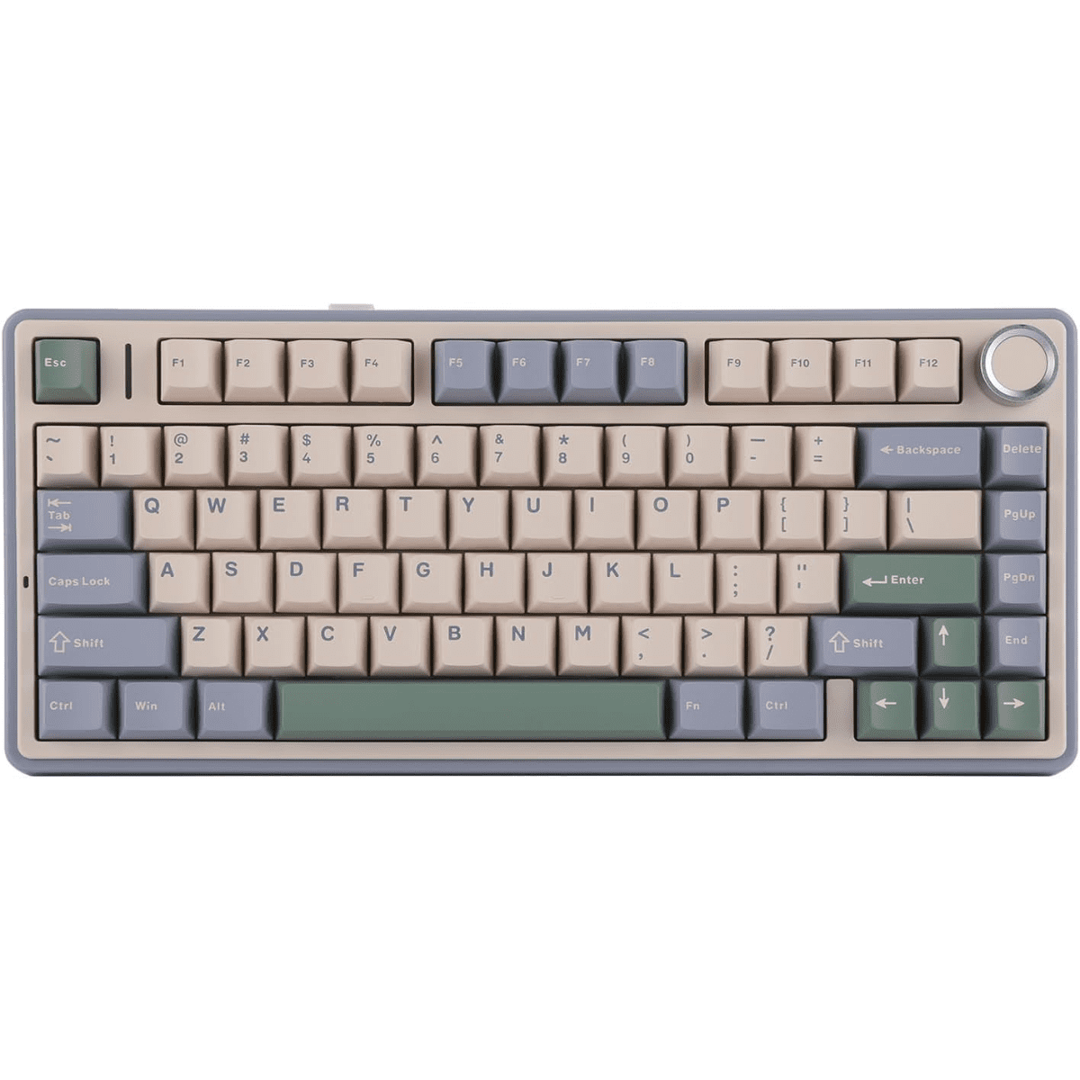 AULA - F75 75% Wireless Mechanical Gaming Keyboard, Hot Swappable, RGB Backlit, Bluetooth/2.4Ghz/Usb-C, Knob Control, Light Blue - Serious Techies