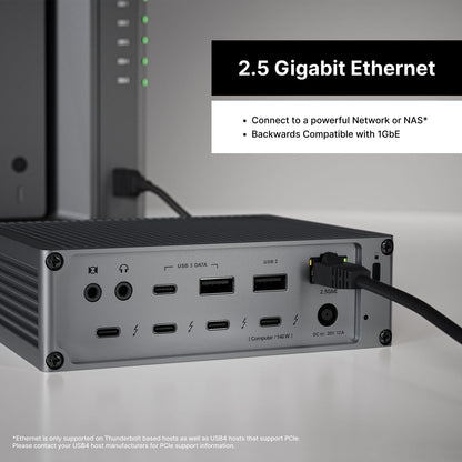 Caldigit -TS5 Thunderbolt 5 Dock - 15 Port, 140W Dedicated Host Charging, 80Gb/S Thunderbolt 5 X4, USB-C 10Gb/S X3, USB-A X2, 2.5Gbe, Dual 8K@60Hz, SD & Microsd UHS-II, 1M Braided Cable, 240W PSU - Serious Techies