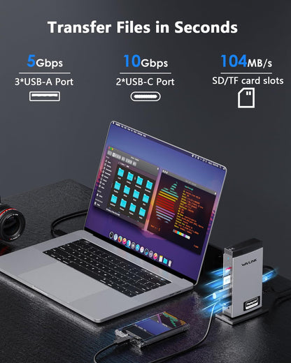 WAVLINK - Docking Station 3 Monitors, Triple 4K@60Hz for Macbook M1/M2/M3/M4/Windows, Displaylink Dock with 3X HDMI or 2X Displayport, 130WPD,5 USB Ports, Ethernet, Audio, SD/TF - Serious Techies
