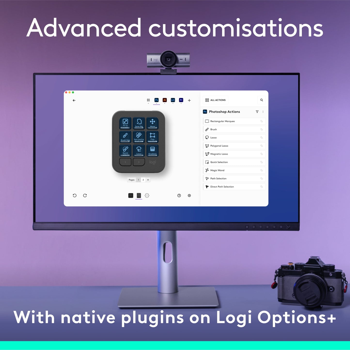 Logitech - MX Creative Console, Programmable Keypad with 9 Customizable LCD Keys and Control Dial for Graphic Design, Video Editing, Photography, Use with Adobe, Zoom, Spotify and More, Graphite - Serious Techies