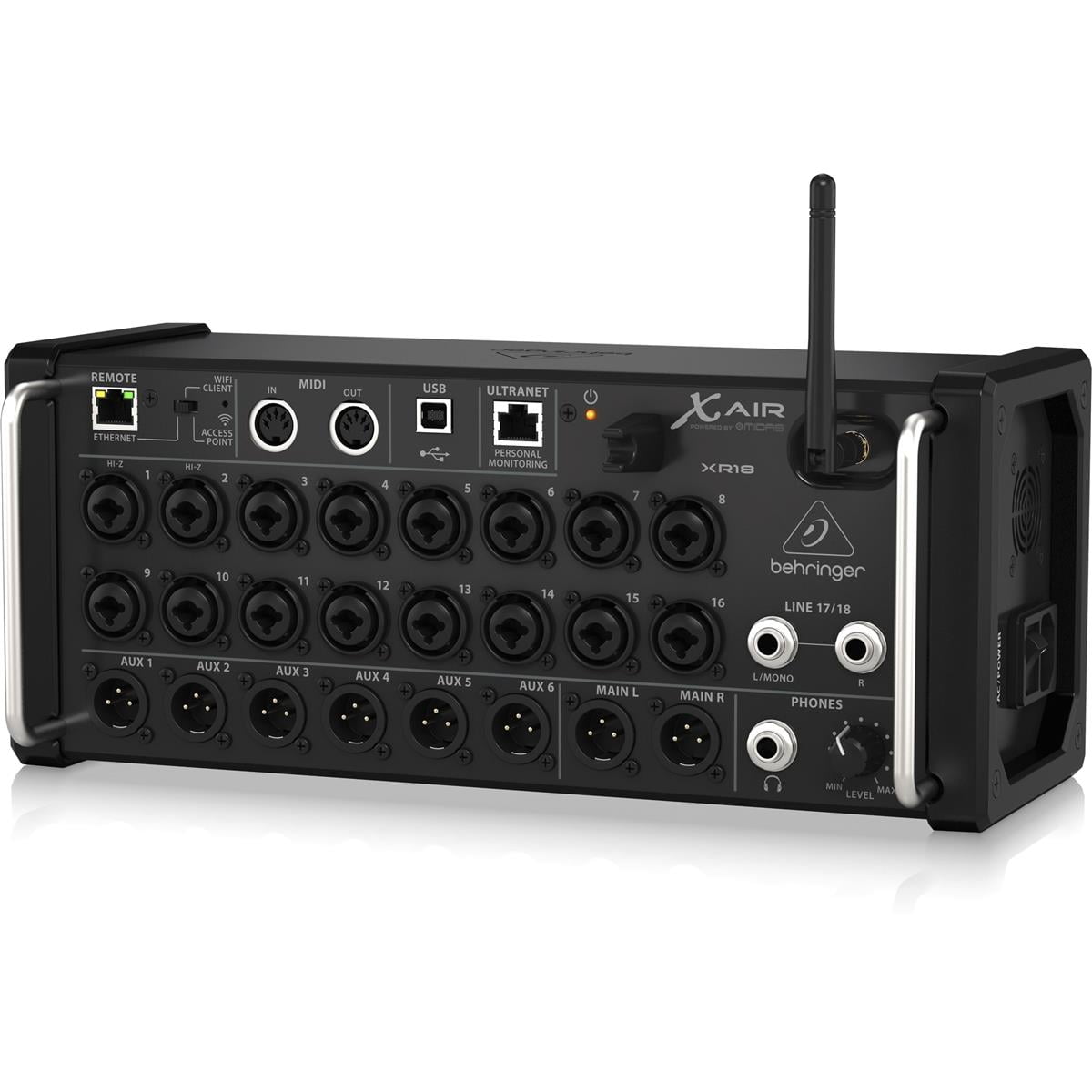 Behringer - Air XR18 18-Channel 12-Bus Portable Digital Mixer for Ipad or Android Tablet, with Integrated Wi-Fi, 16 Midas-Designed Preamps, - with 4 Pack 15' XLR (M) to XLR (F) Microphone - Serious Techies