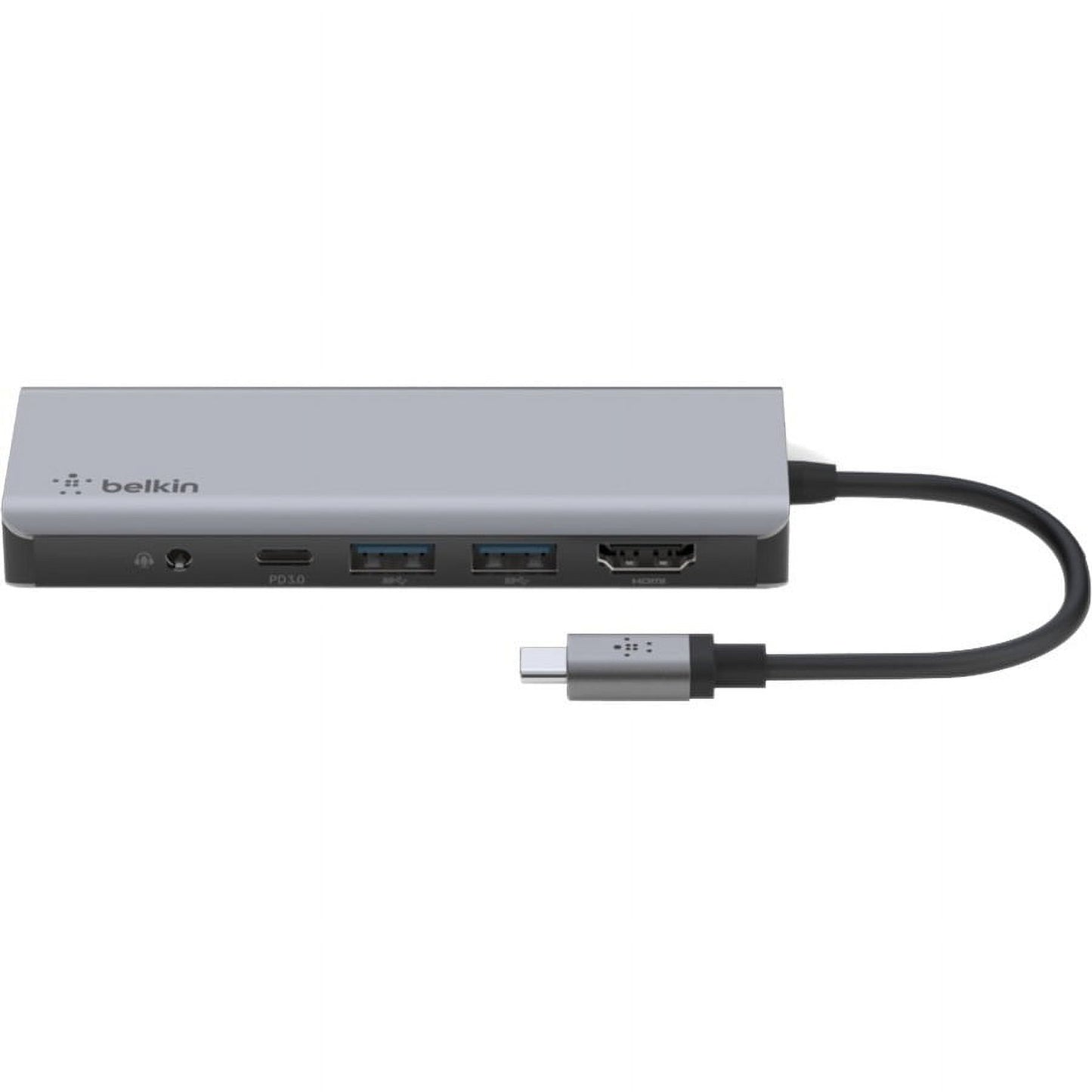 Belkin - USB-C Hub, 7-In-1 Multiport Docking Station - USB-C Docking Station for Macbook & Windows - 85W USB-C Power Delivery 3.0, 4K HDMI 1.4,2X USB-A 3.0, SD 3.0,Micro SD 3.0, & 3.5Mm Audio Jack, Gray - Serious Techies