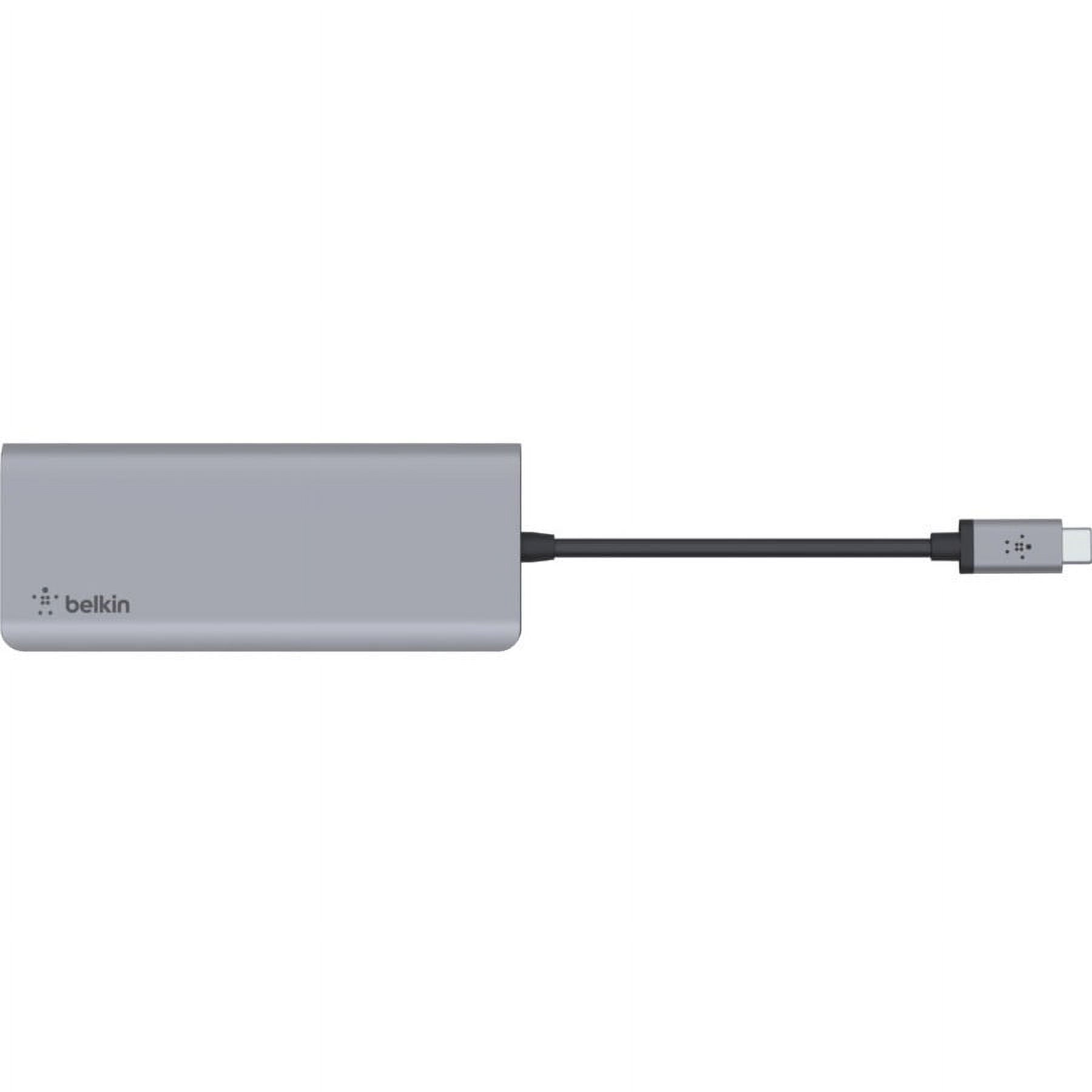 Belkin - USB-C Hub, 7-In-1 Multiport Docking Station - USB-C Docking Station for Macbook & Windows - 85W USB-C Power Delivery 3.0, 4K HDMI 1.4,2X USB-A 3.0, SD 3.0,Micro SD 3.0, & 3.5Mm Audio Jack, Gray - Serious Techies