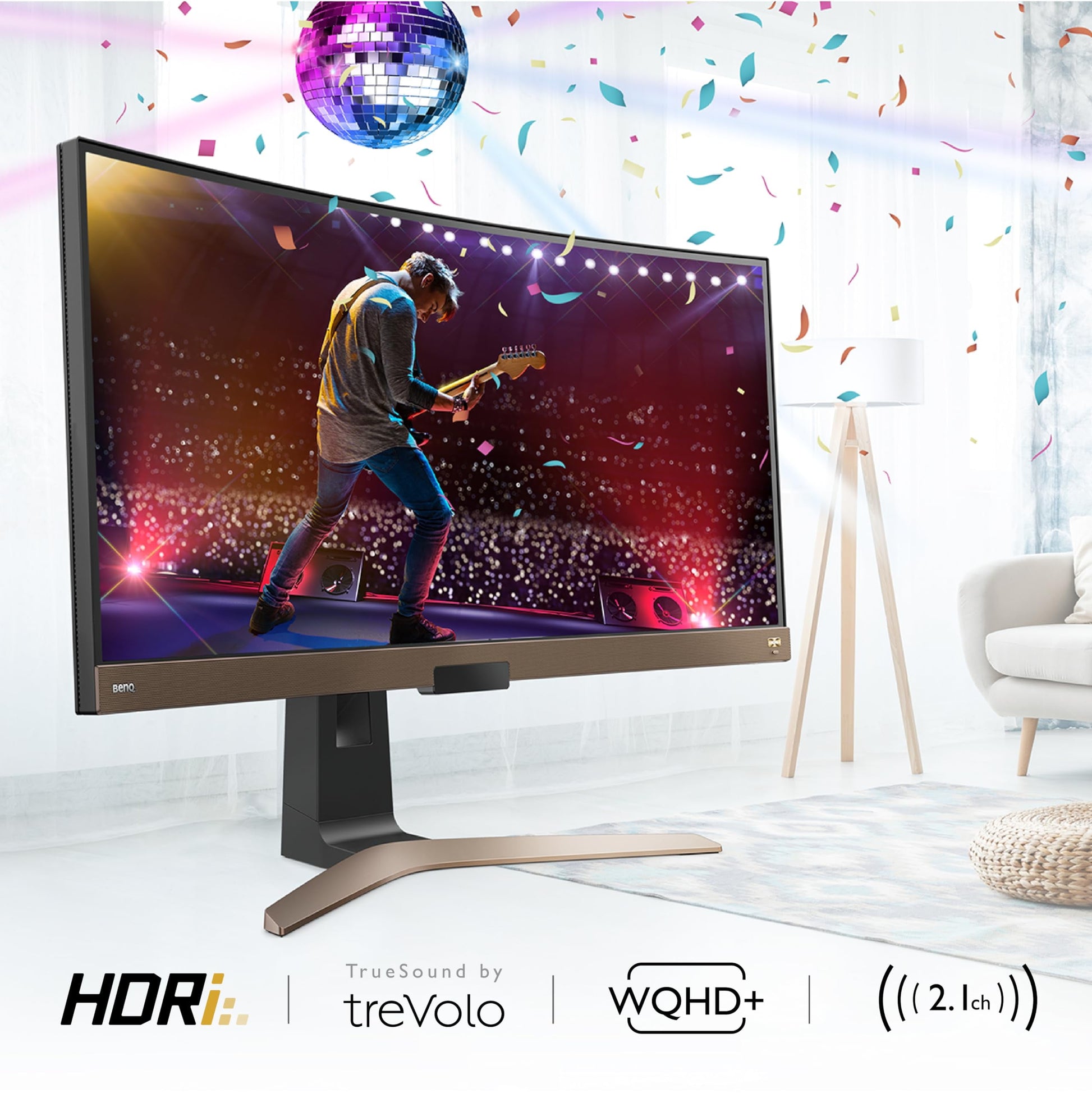 BenQ - EW3880R Premium Curved Ultrawide Monitor 38" WQHD W/ Remote | IPS | 2300R Curve | Hdri | Eye-Care Tech | Height, Swivel & Tilt | 2.1Ch W/ 8W Subwoofer | Displayport |HDMI | USB-C | USB Hub,Black - Serious Techies
