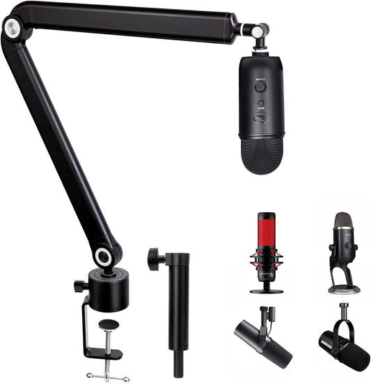 Blue Yeti - Boom Arm with Extension Tube - Mic Boom Arm Compatible with Hyperx Quadcast, Weighted Metal Height Adjustment Arm for Quadcast,Blue Yeti,Shure Mv7,Rode and Most Gaming Mics - Serious Techies