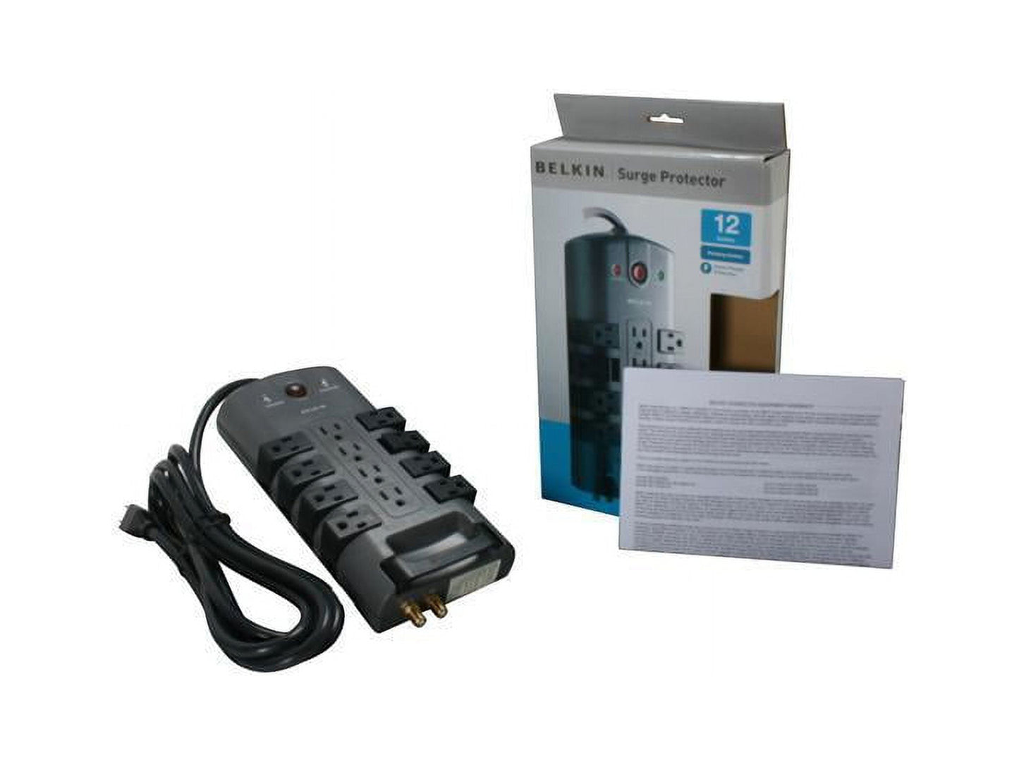 BELKIN - BP112230-08 8 Feet 12 Outlets 4320 Joules Pivot-Plug Surge Protector - Serious Techies