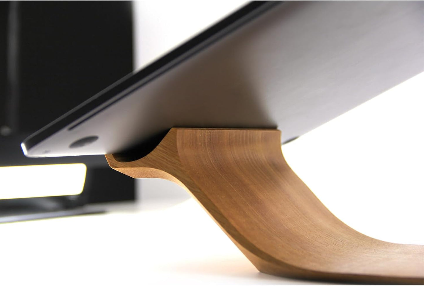 XDK - Wood Laptop Stand for Desk, Ergonomic Height Riser for Notebook Computer up to 15 Inches, Wooden Holder for Macbook/Aluminum Laptops - Serious Techies