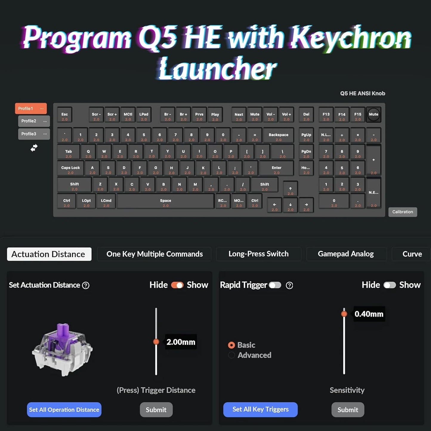 Keychron - Q5 HE Rapid Trigger Gaming Keyboard Wireless with Hall Effect Gateron Double-Rail Magnetic Switch Adjustable Actuation, 2.4 Ghz/Bluetooth/Wired QMK RGB Aluminum for Mac Windows Linux - White - Serious Techies