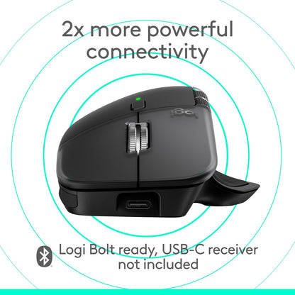 Logitech - MX Master 4 for Mac, Ergonomic Bluetooth Mouse with Advanced Performance Haptic Feedback, Ultra-Fast Scrolling, USB-C Charging, Macos, Ipados, Windows - Space Black - Serious Techies