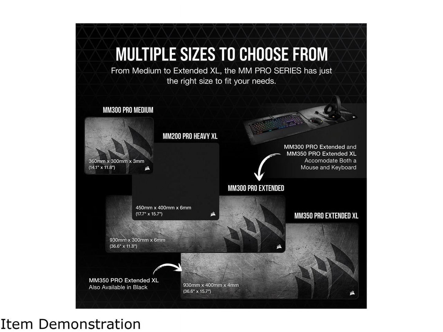 Corsair - MM350 PRO Premium Spill-Proof Cloth Gaming Mouse Pad, Extended XL - Serious Techies