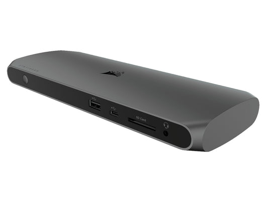 Corsair - TBT100 DP Thunderbolt™ 3 Dock with Displayport - 2X Displayport 1.4 at up to 4K60 - 2X USB Type-C 10Gbps Ports - 3X USB Type-A 5Gbps Ports (CU-9000006-NA) - Serious Techies
