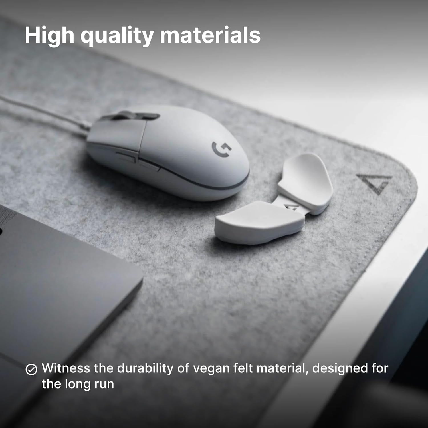 DELTAHUB - Minimalistic Felt Desk Protective Pad, Anti-Fray, Anti-Slip, Easy to Clean, Easy Glide, Long Lasting, Sleek Design, Comfortable, Resistant, Desk Mat, PC, Mac, Laptop - Small (11X25Inch) - Serious Techies