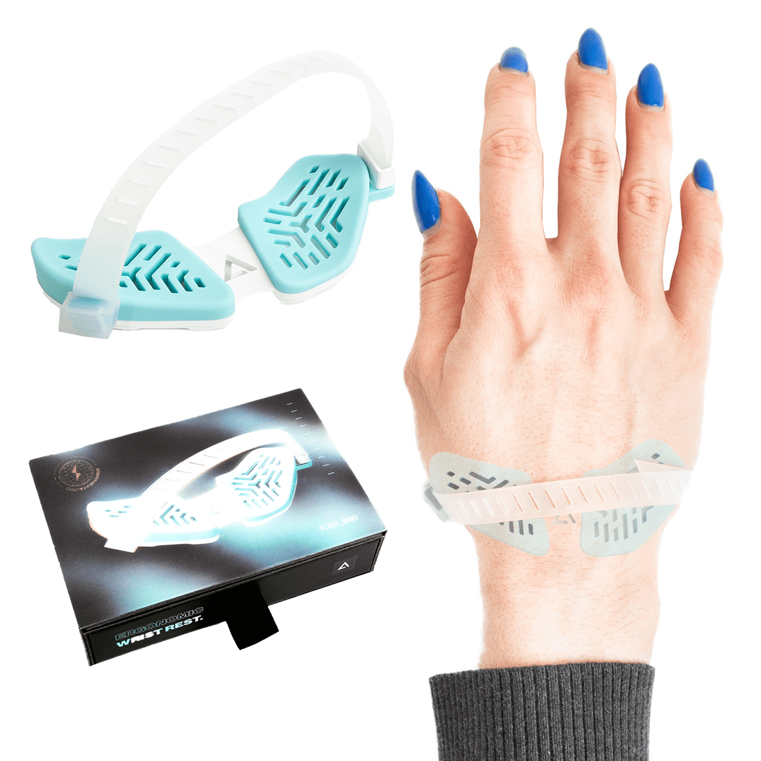 DELTAHUB - Carpio G2.0 - Advanced Ergonomic Right-Handed Gaming Wrist Rest for Mouse - Superior Support for Serious Gamers - Anti-Fatigue, Smooth Glide (Large, Right, White) - Serious Techies