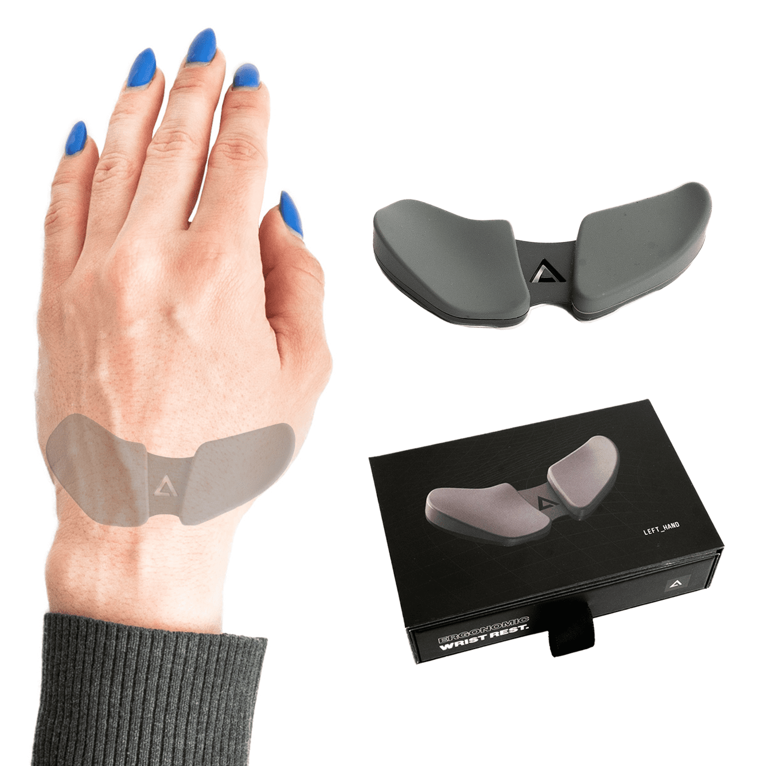Carpio 2.0 - Left-Handed Truly Ergonomic Wrist Rest for Mouse, Carpal Tunnel Support, Pain Relief, Anti-Fatigue, Easy Glide, Sleek, Office Computer, Laptop, Gaming - Large, White - Serious Techies