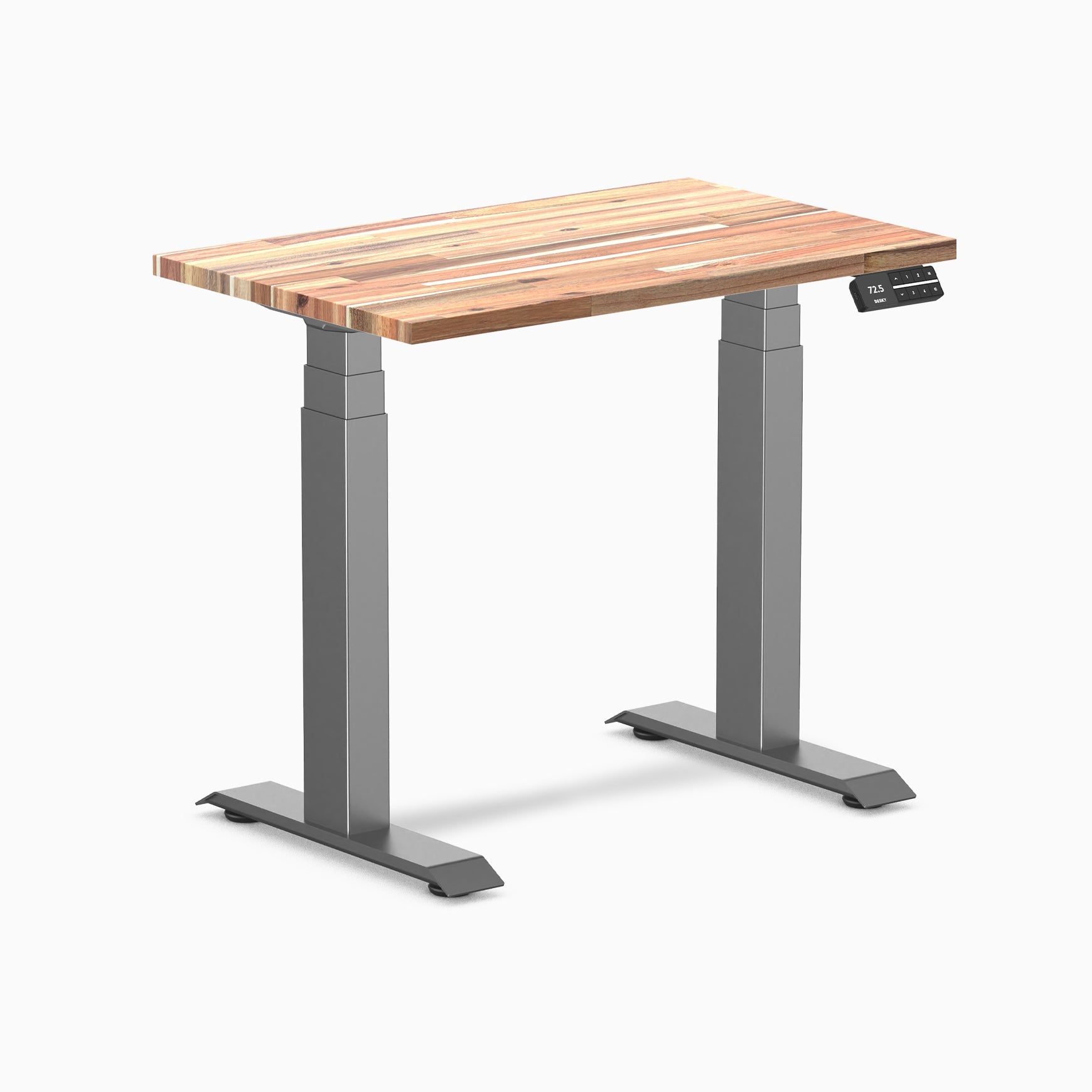 Desky - Dual Mini Softwood Sit Stand Desk - Acacia / 32" X 20" / Space Gray - Serious Techies
