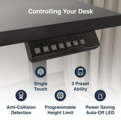 Desky - Single Sit Stand Desk - Black / 59"X29.5" / Black - Serious Techies