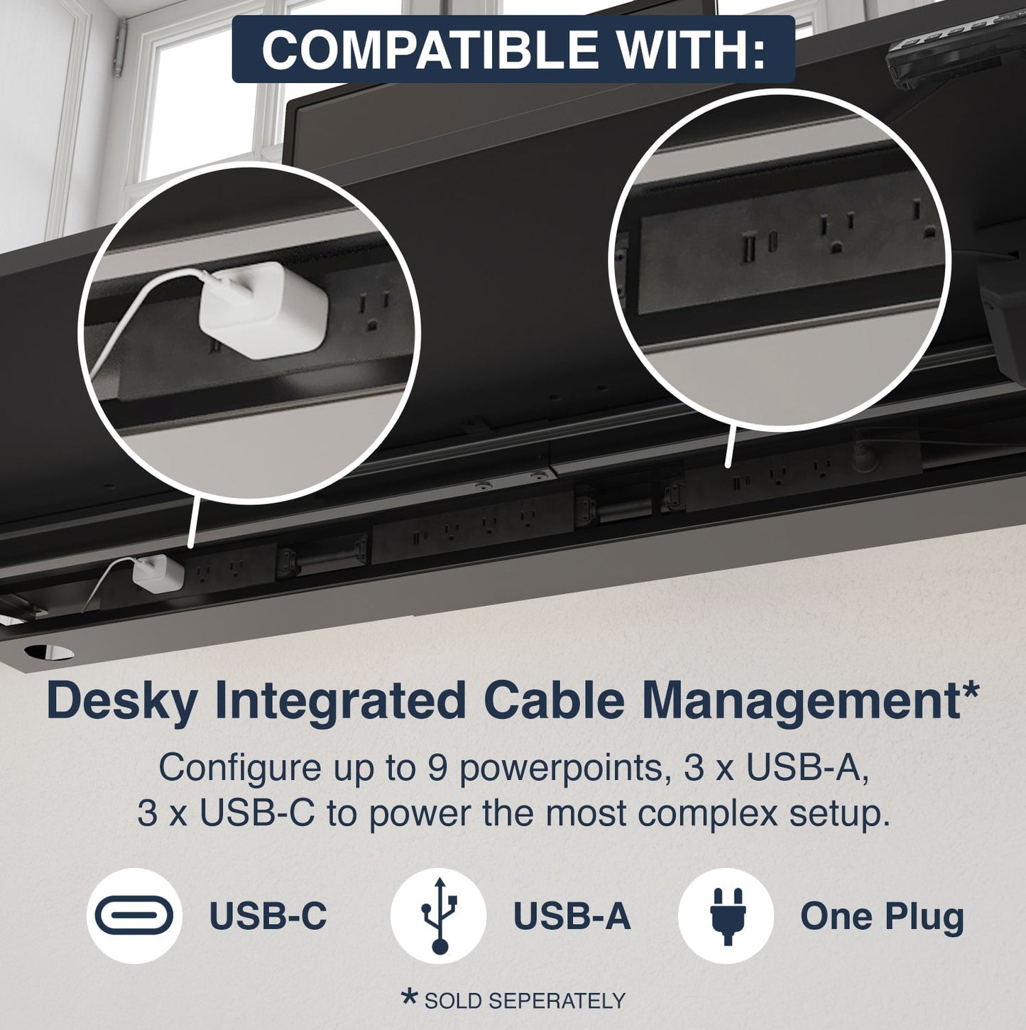 Desky - Single Sit Stand Desk - Black / 59"X29.5" / Black - Serious Techies