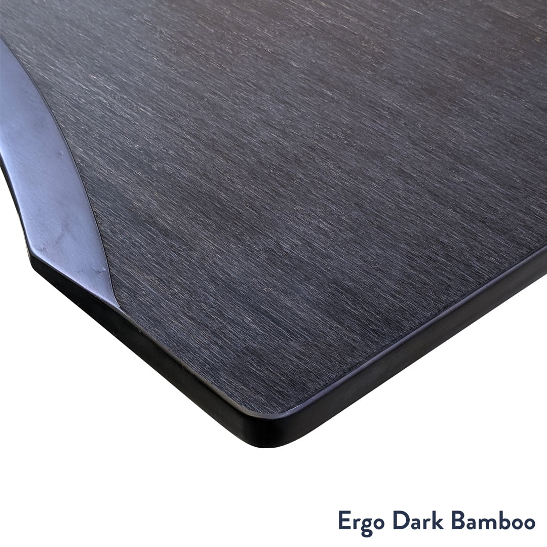 Desky - Dual Ergo Edge Sit Stand Desk - Bamboo / 60 X 30 Inches / Matte Black - Serious Techies