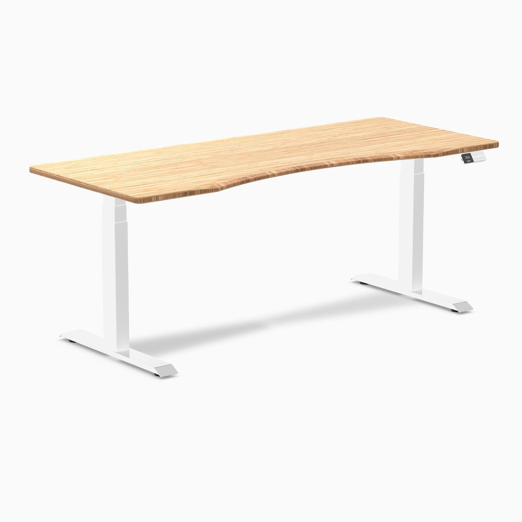 Desky - Dual Ergo Edge Sit Stand Desk - Bamboo / 60 X 30 Inches / Matte Black - Serious Techies