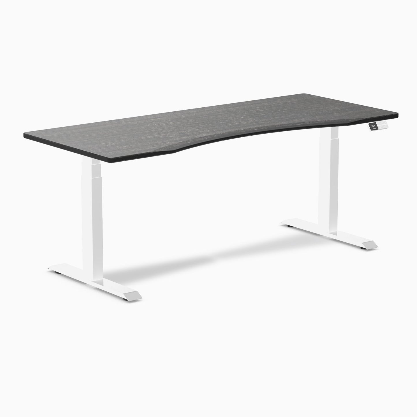 Desky - Dual Ergo Edge Sit Stand Desk - Bamboo / 60 X 30 Inches / Matte Black - Serious Techies