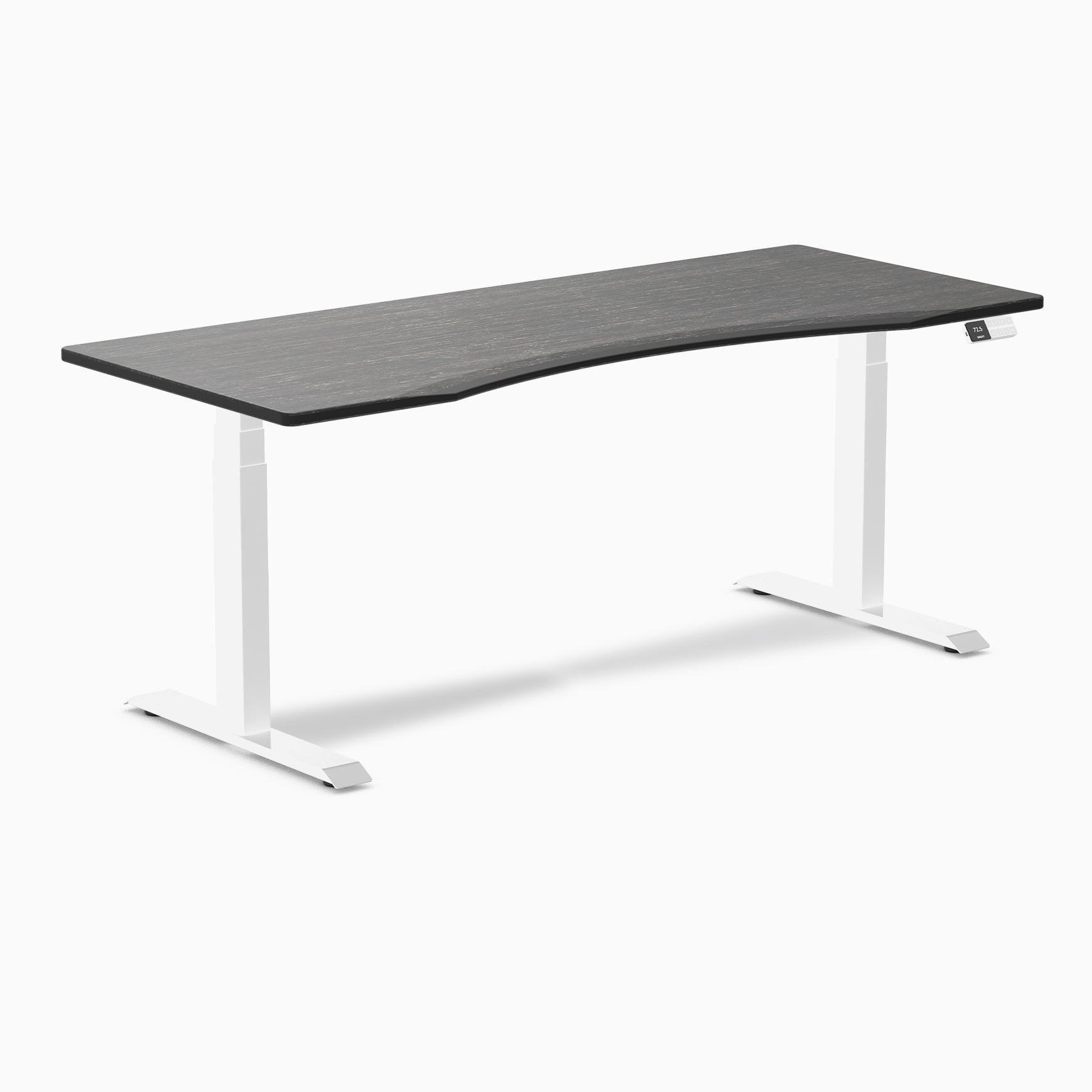 Desky - Dual Ergo Edge Sit Stand Desk - Bamboo / 60 X 30 Inches / Matte Black - Serious Techies