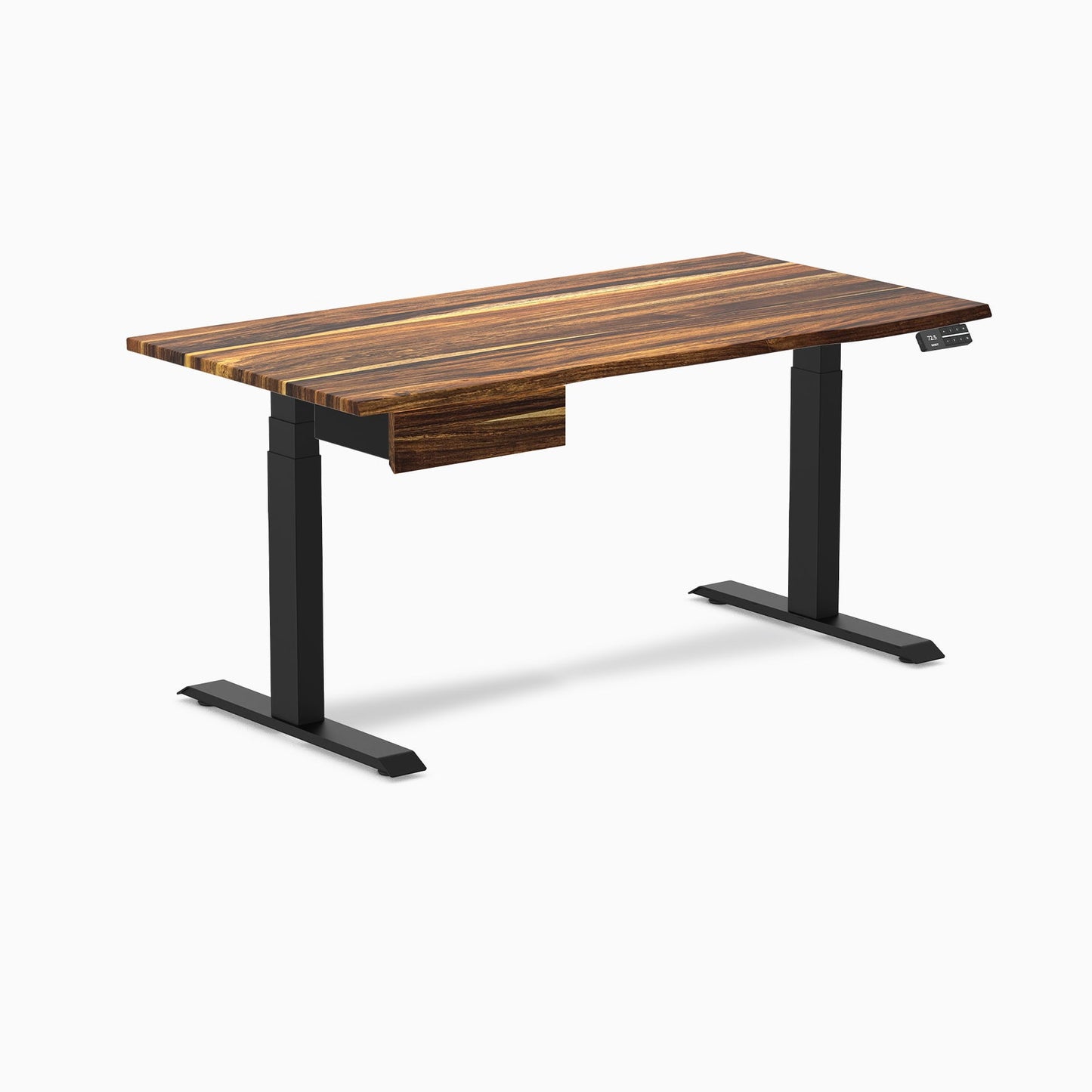 Desky - Dual Hardwood Standing Desk with Drawer - Pheasant wood / 60 X 30 Inches / Gray - Serious Techies