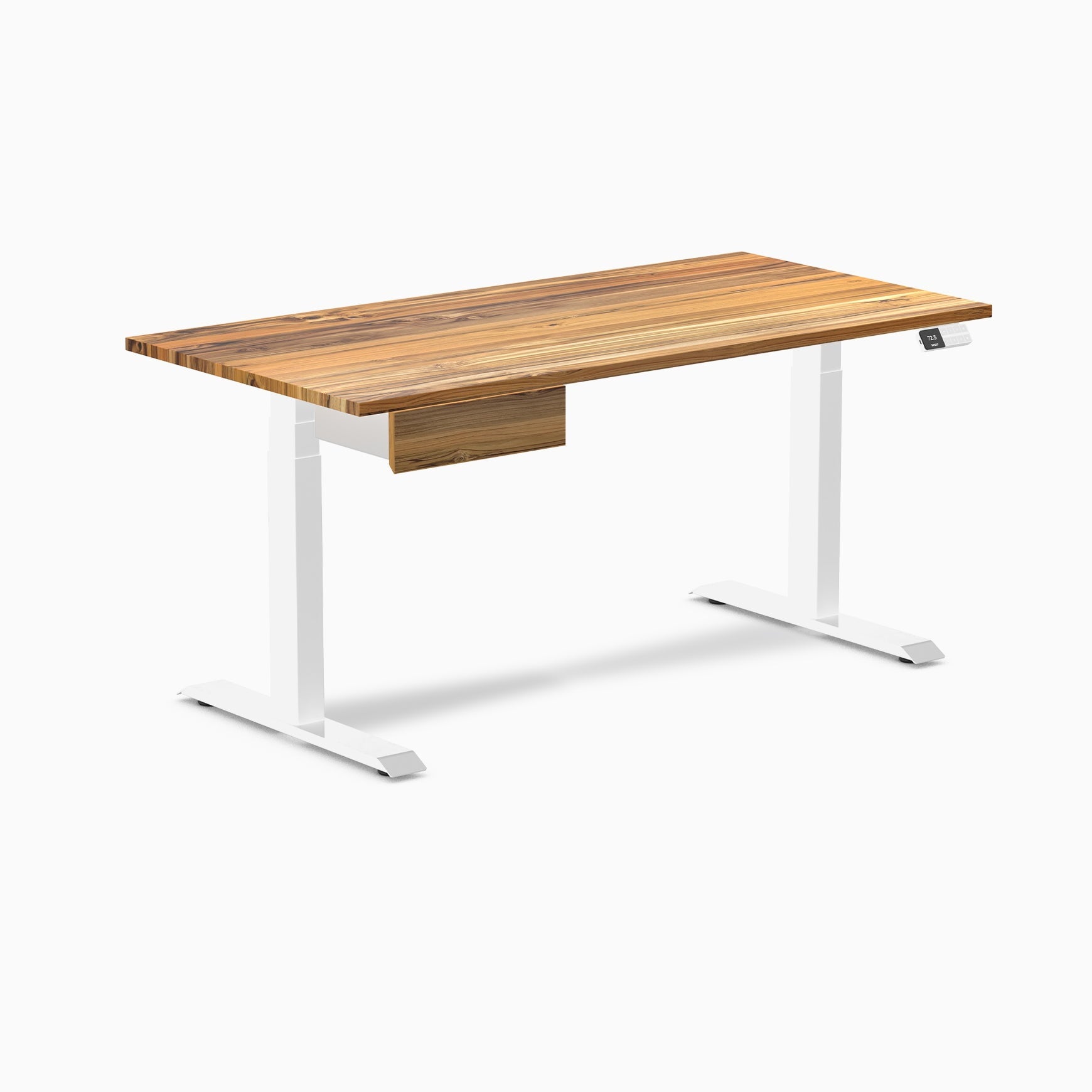 Desky - Dual Hardwood Standing Desk with Drawer - Pheasant wood / 60 X 30 Inches / Gray - Serious Techies