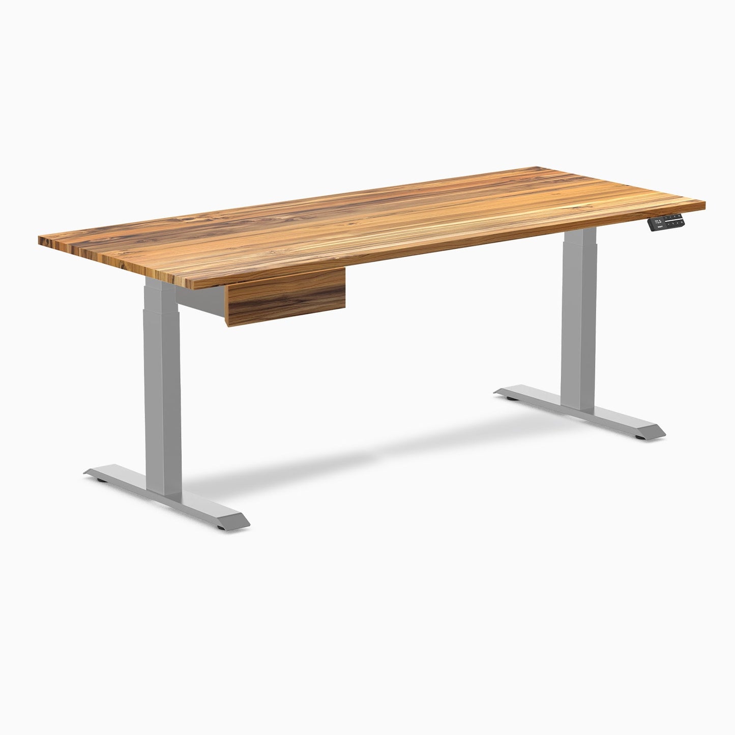 Desky - Dual Hardwood Standing Desk with Drawer - Pheasant wood / 60 X 30 Inches / Gray - Serious Techies