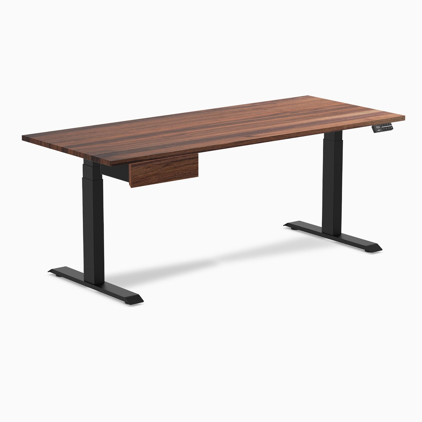 Desky - Dual Hardwood Standing Desk with Drawer - Pheasant wood / 60 X 30 Inches / Gray - Serious Techies