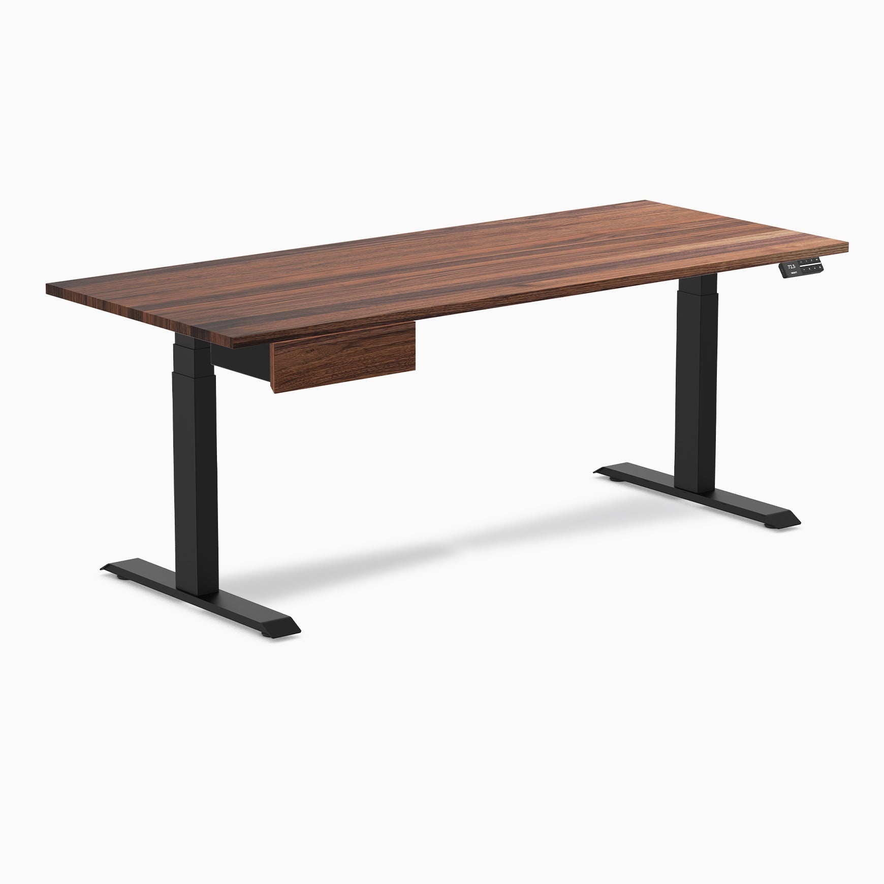 Desky - Dual Hardwood Standing Desk with Drawer - Pheasant wood / 60 X 30 Inches / Gray - Serious Techies