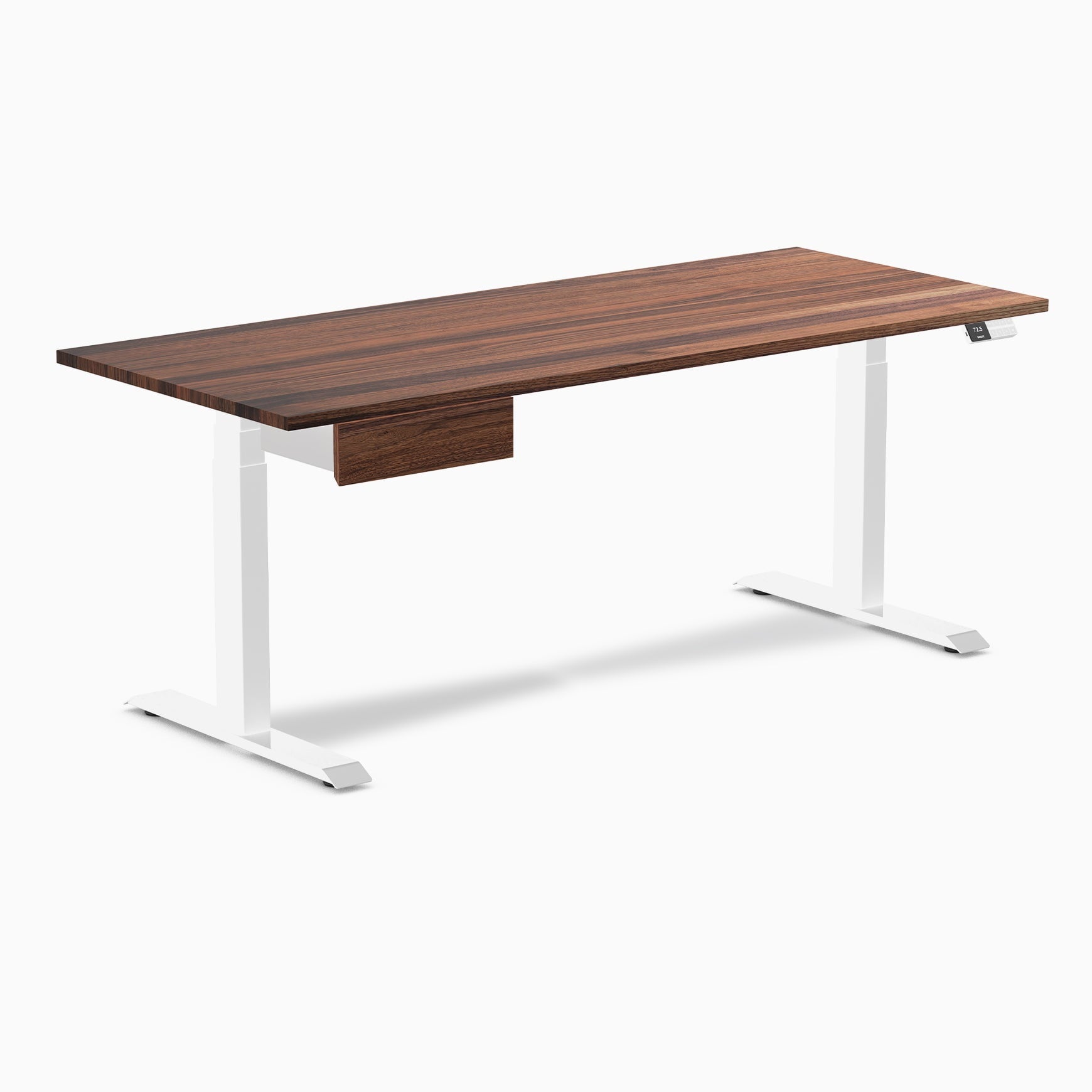 Desky - Dual Hardwood Standing Desk with Drawer - Pheasant wood / 60 X 30 Inches / Gray - Serious Techies