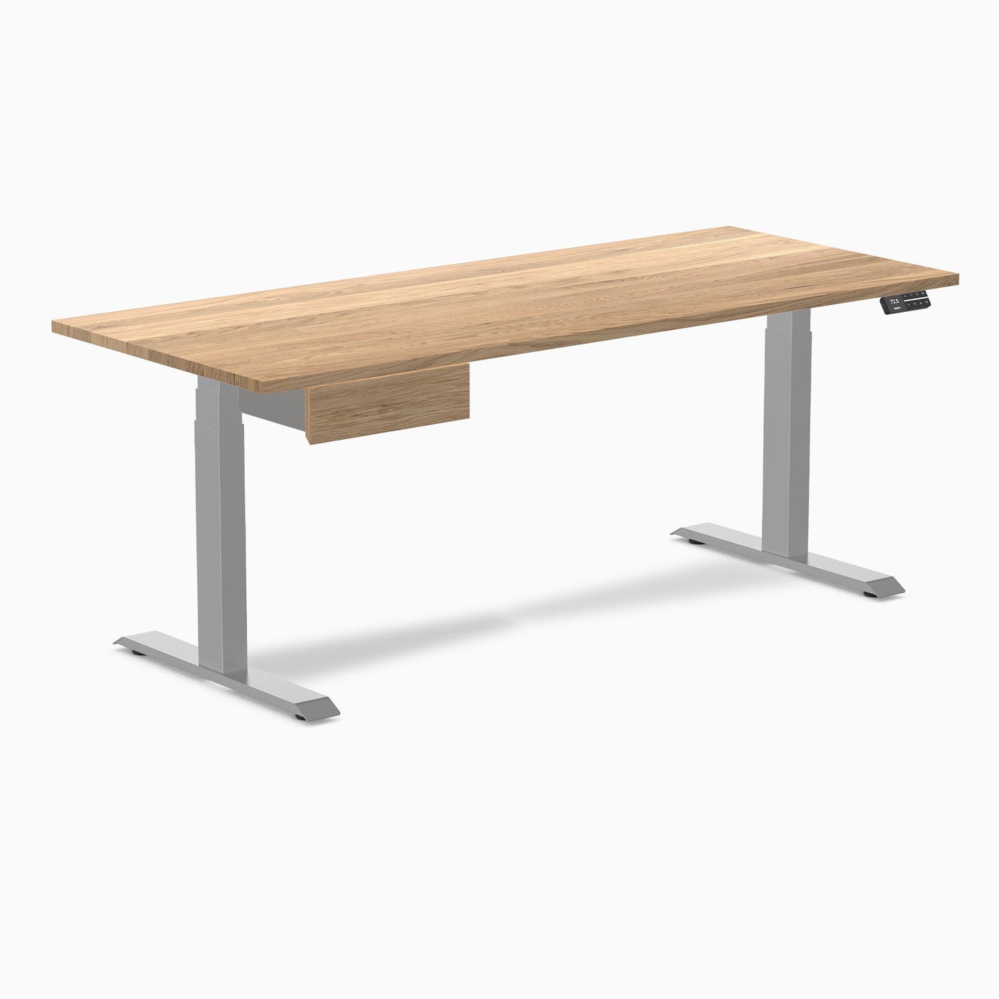 Desky - Dual Hardwood Standing Desk with Drawer - Pheasant wood / 60 X 30 Inches / Gray - Serious Techies