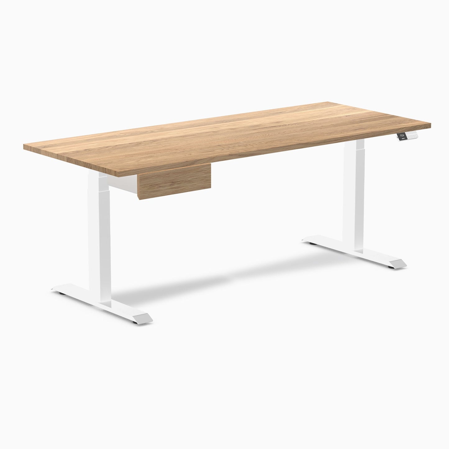 Desky - Dual Hardwood Standing Desk with Drawer - Pheasant wood / 60 X 30 Inches / Gray - Serious Techies
