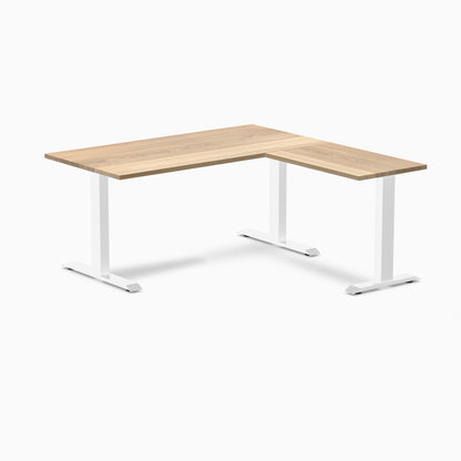 Desky - Zero Hardwood L-Shape Office Desk - Pheasant wood / 60 X 30 X 62 X 20 Inches / Gray - Serious Techies