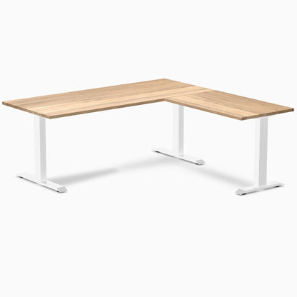 Desky - Zero Hardwood L-Shape Office Desk - Pheasant wood / 60 X 30 X 62 X 20 Inches / Gray - Serious Techies