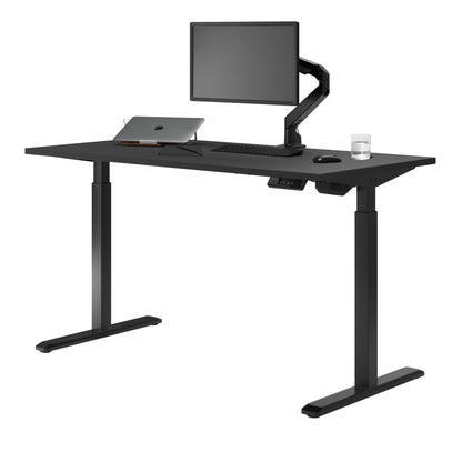 Desky - Single Sit Stand Gaming Desk - Black / 70.9" X 29.5" / Black - Serious Techies