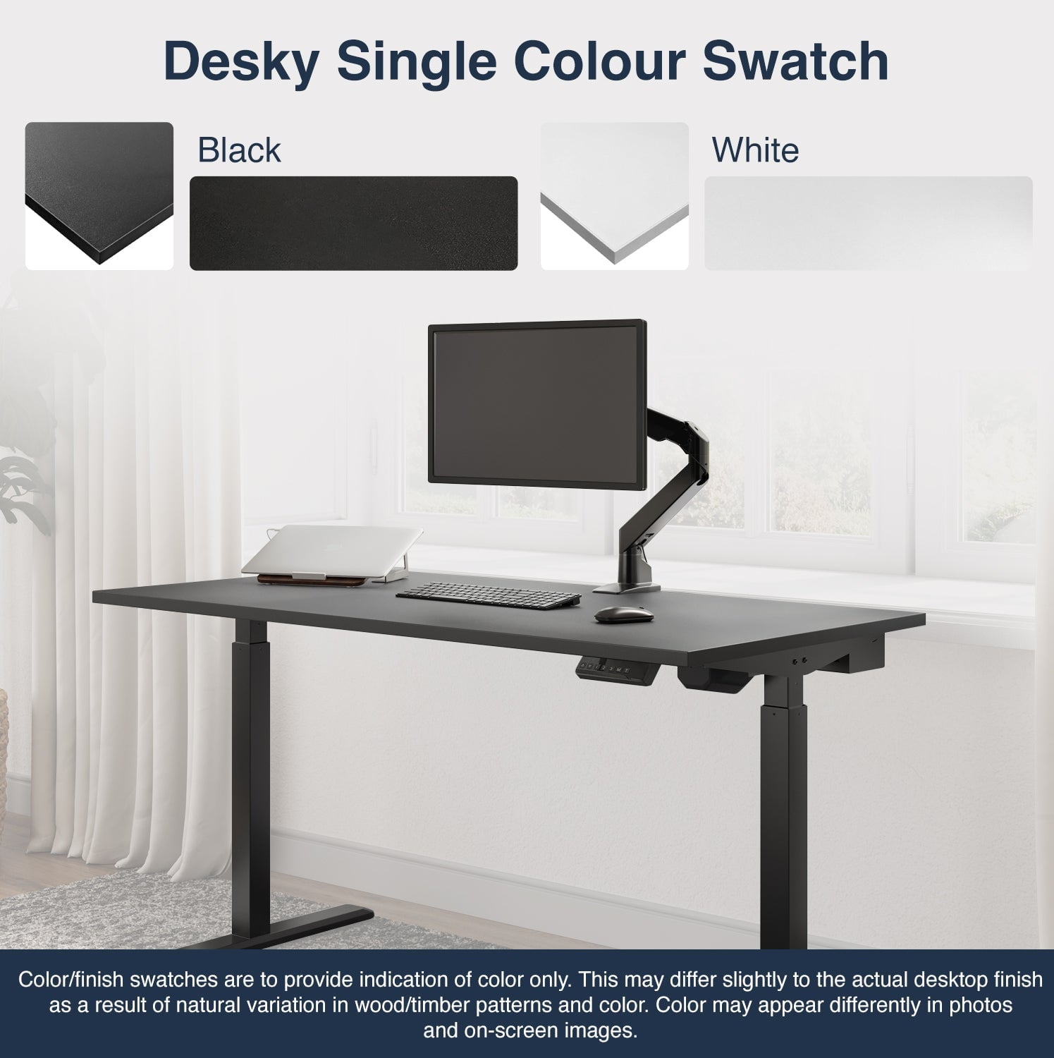 Desky - Single Sit Stand Gaming Desk - Black / 70.9" X 29.5" / Black - Serious Techies