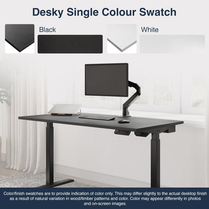 Desky - Single Sit Stand Gaming Desk - Black / 70.9" X 29.5" / Black - Serious Techies