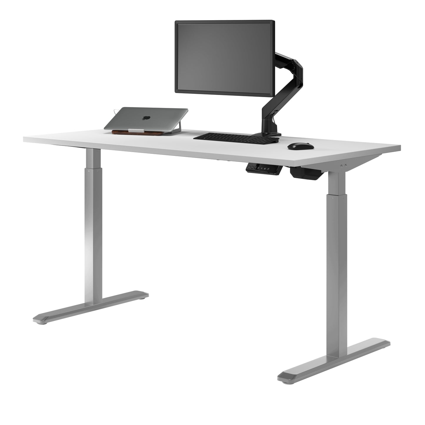Desky - Single Sit Stand Gaming Desk - Black / 70.9" X 29.5" / Black - Serious Techies