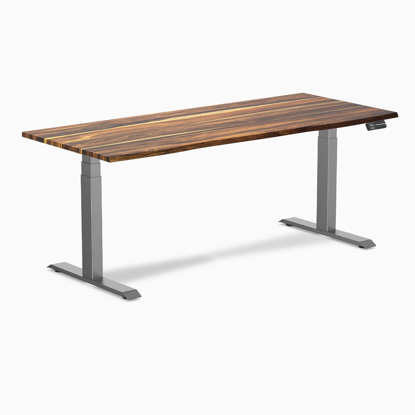 Desky - Dual Hardwood Sit Stand Desk - Pheasant wood / 72 X 30 Inches / Gray - Serious Techies