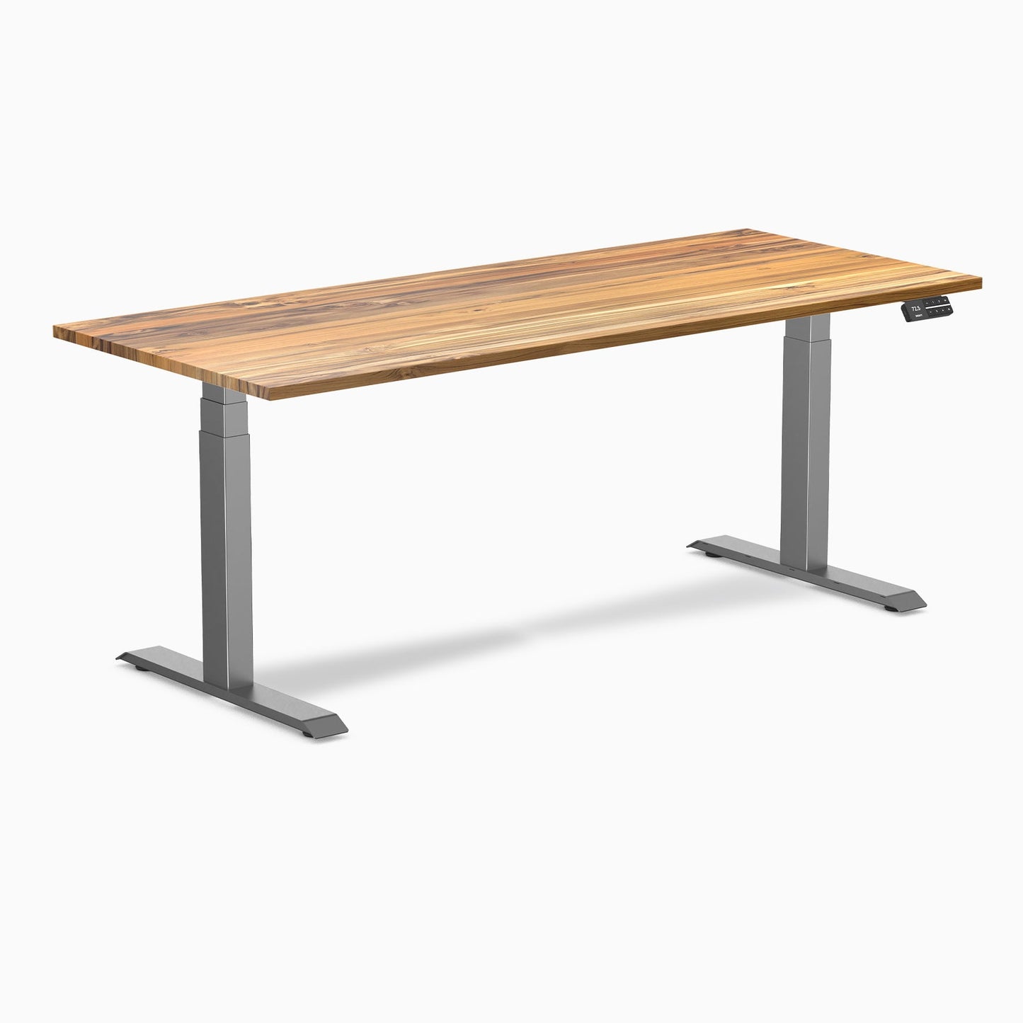 Desky - Dual Hardwood Sit Stand Desk - Pheasant wood / 72 X 30 Inches / Gray - Serious Techies