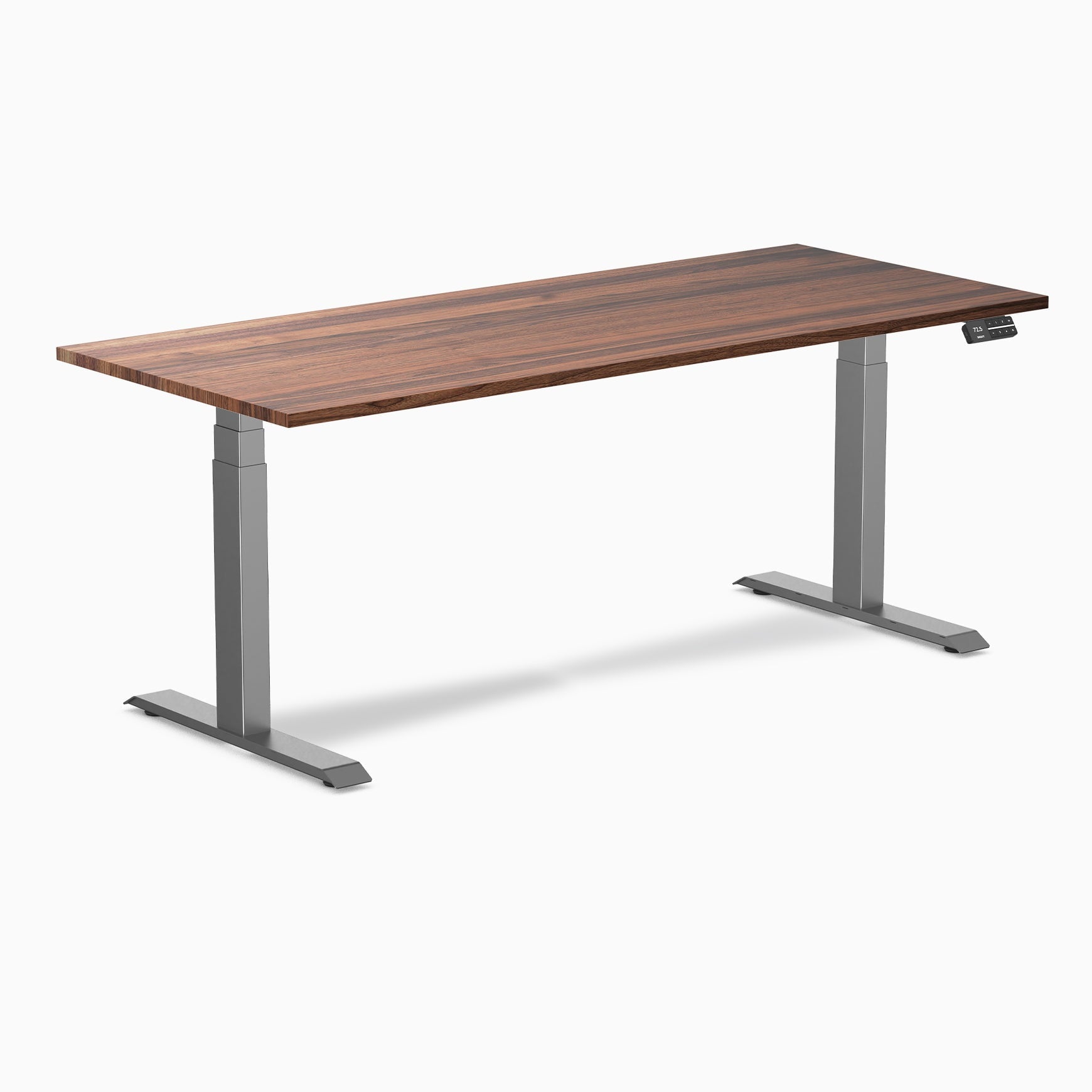 Desky - Dual Hardwood Sit Stand Desk - Pheasant wood / 72 X 30 Inches / Gray - Serious Techies