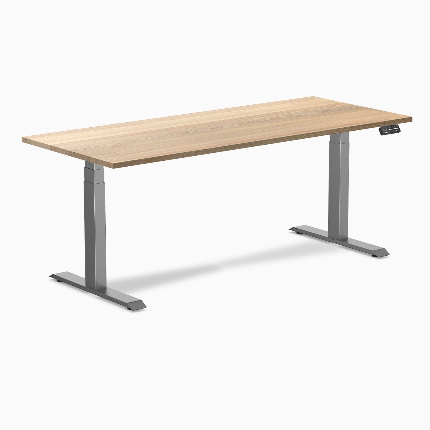 Desky - Dual Hardwood Sit Stand Desk - Pheasant wood / 72 X 30 Inches / Gray - Serious Techies