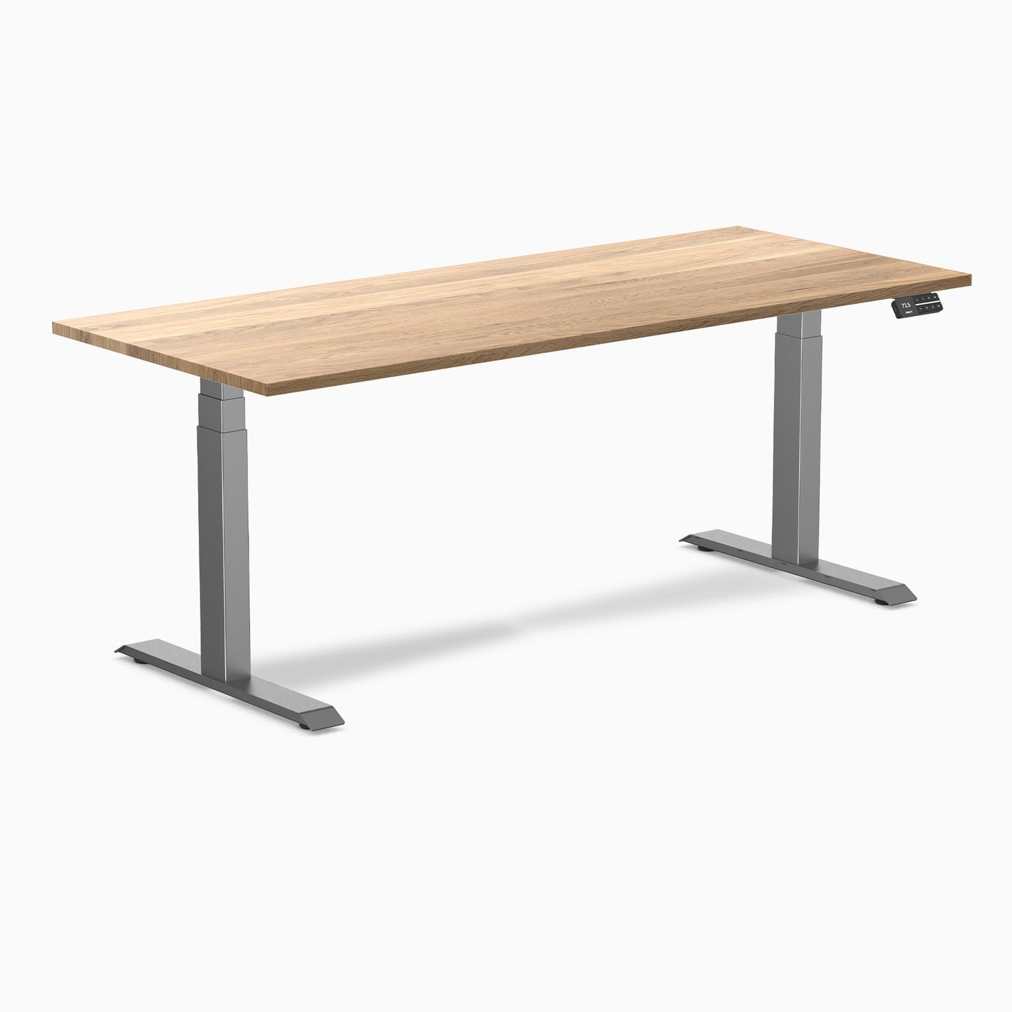 Desky - Dual Hardwood Sit Stand Desk - Pheasant wood / 72 X 30 Inches / Gray - Serious Techies